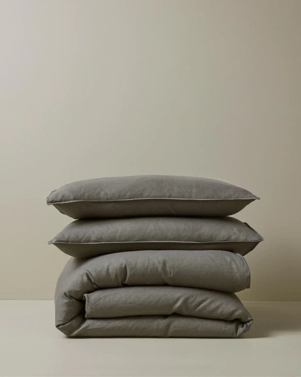 ravello quilt cover - charcoal