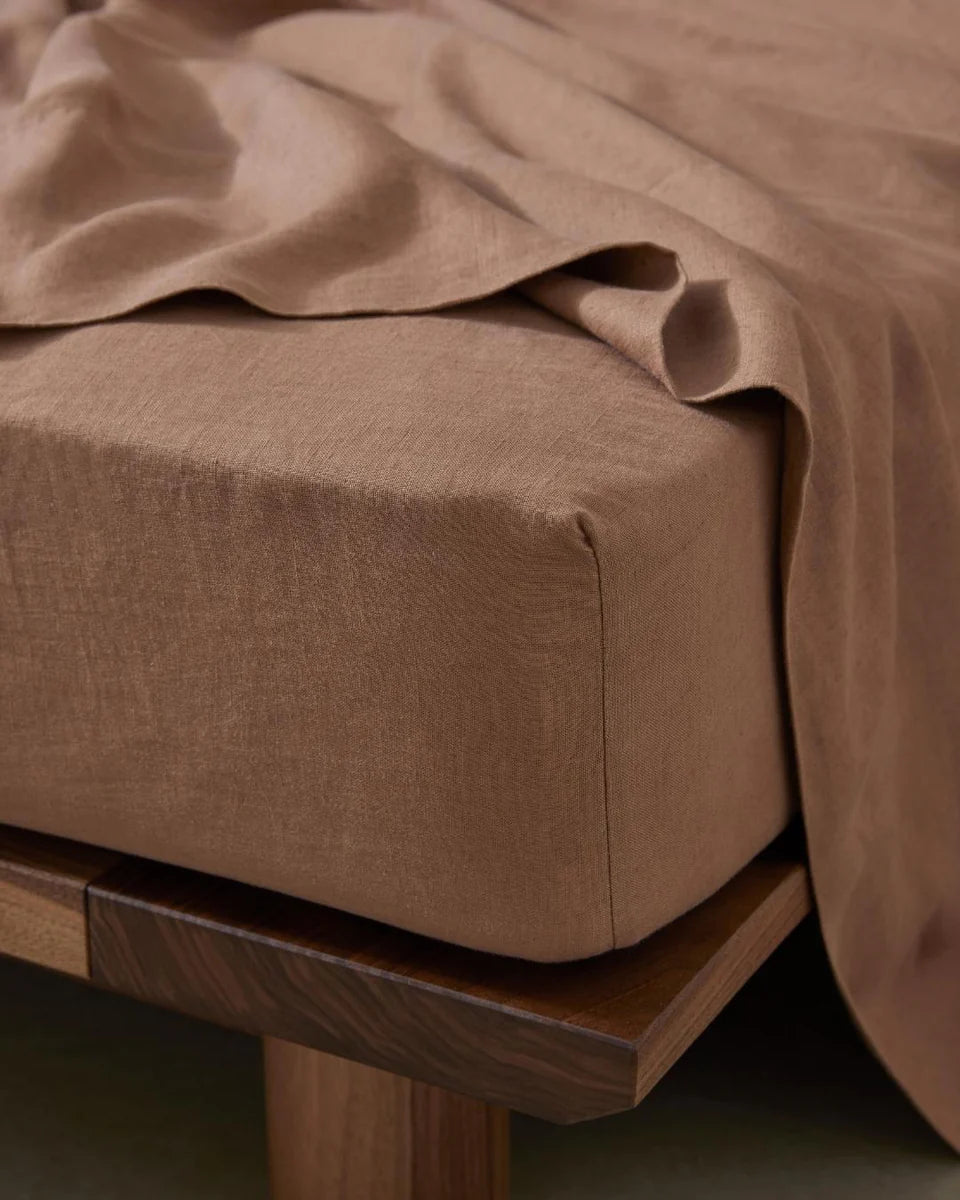 ravello fitted sheet - biscuit