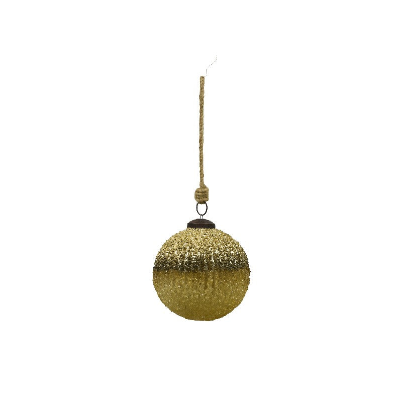 Hanging Ball Glittered Gold