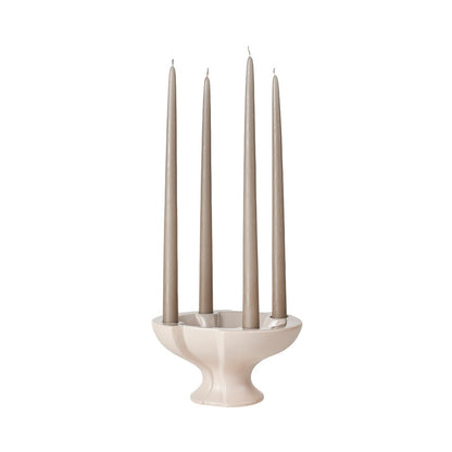 BROSTE Leda Ceramic Candle Holder Grey