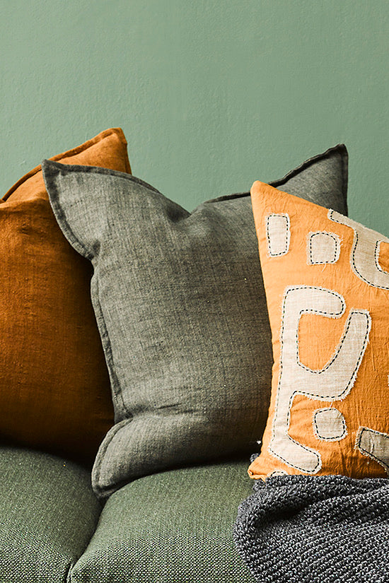 Cassia  Feather 55x55cm Cushion - moss