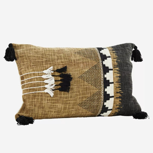Madam Stoltz Cushion - Printed Tassels Long - Cover Only
