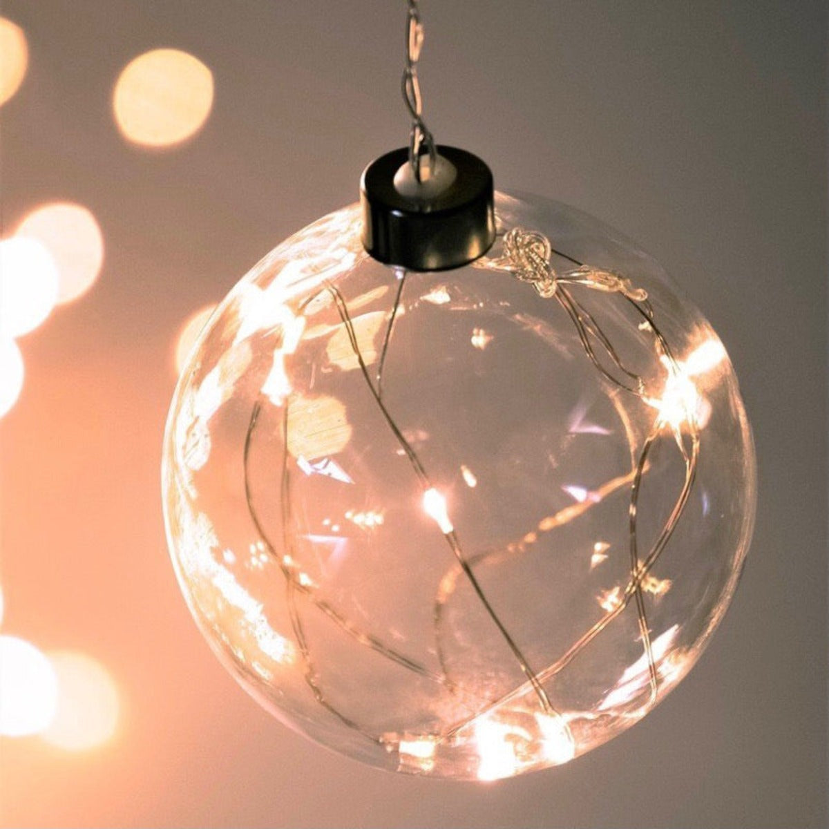 Medium Sphere Hanging Clear Glass Light