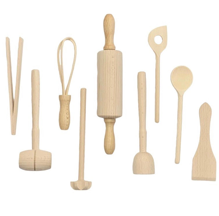 Wooden Kids Kitchen Set - 9 piece