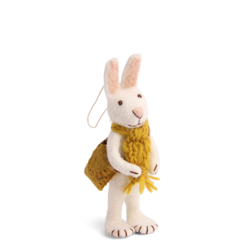 Bunny - White with Ochre Scarf