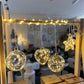 Gold Bead Sphere Hanging Glass Light