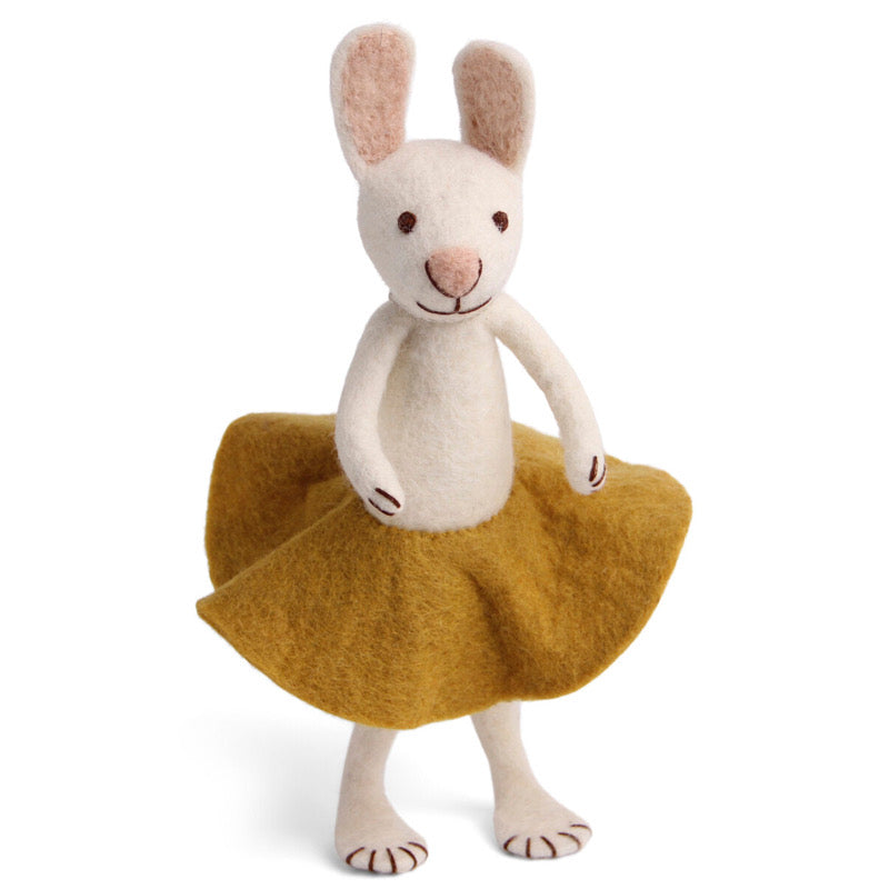 Big Bunny - White with Ochre Skirt