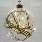 Gold Bead Sphere Hanging Glass Light