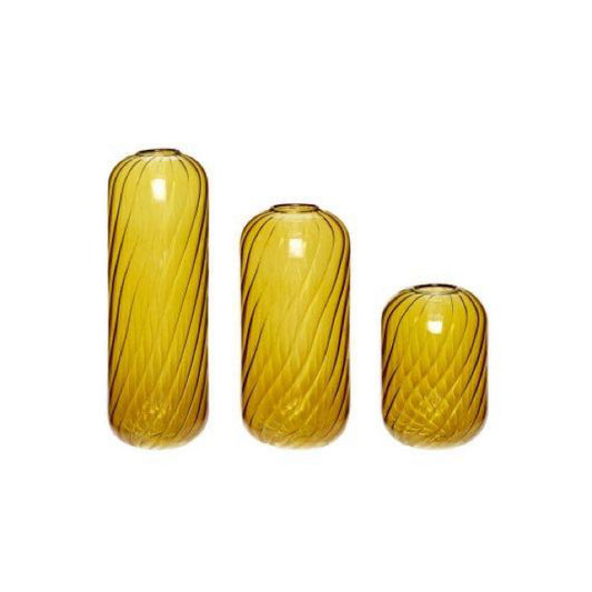 Hubsch Vase, glass, amber, choose from 3 sizes