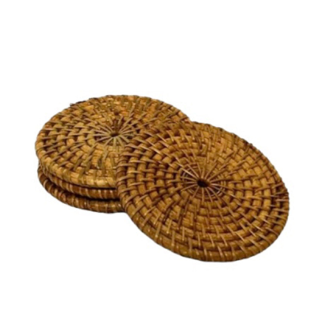 Lombok Coasters Set of 4 - Antik Brown 10cm Dia