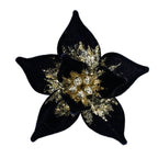 Sapphire Blue Poinsettia Large w/Clip 16cm Velvet