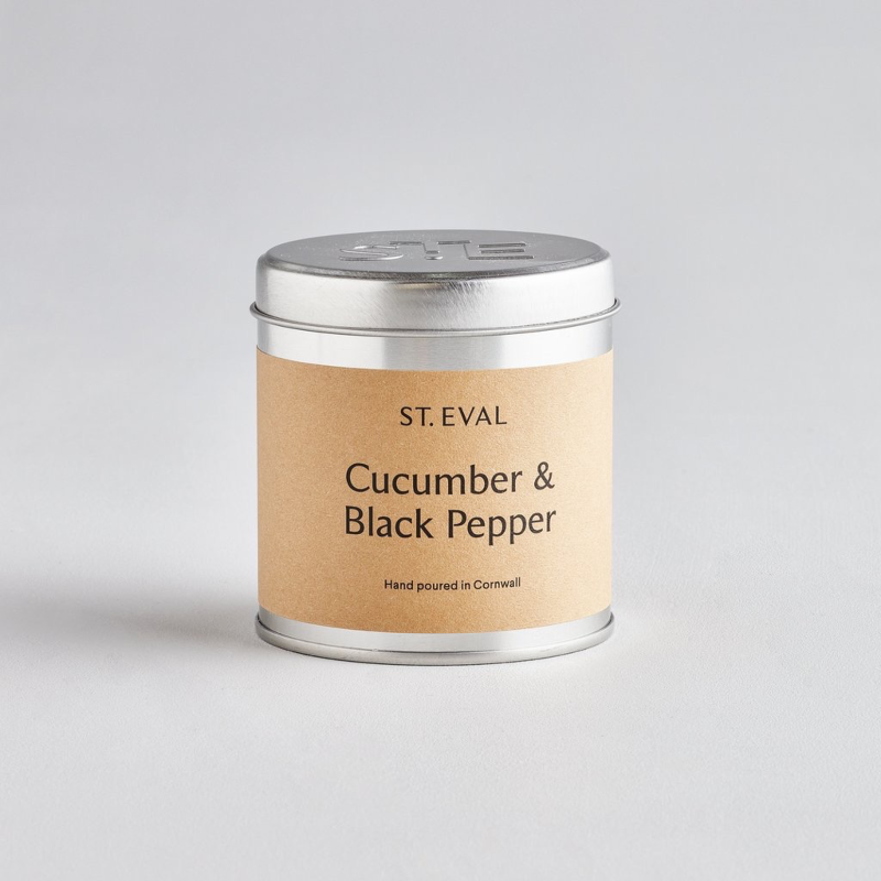 St Eval Tin Cucumber and Black Pepper Candle