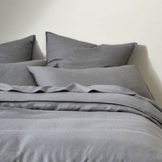 ravello quilt cover - charcoal